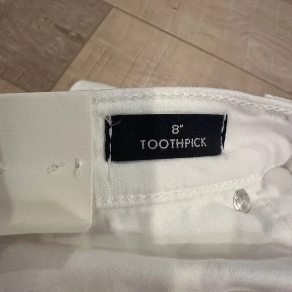 J CREW WOMENS JEANS SIZE 31 8" TOOTHPICK WHITE NEW - Picture 9 of 11